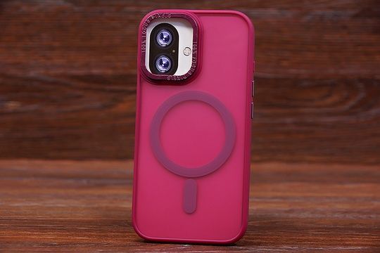 Накладка Magnetic MagSafe Matte Iph 16+ Maroon