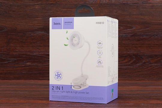 Портативний вентилятор з лампою Hoco HX610 (білий)