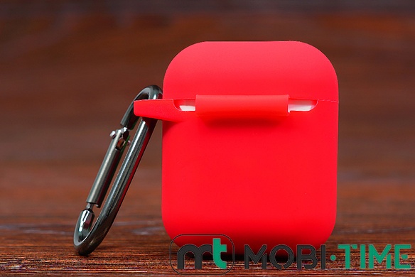 Футляр for AirPods 1/2 Carrying з карабіном (rose red)