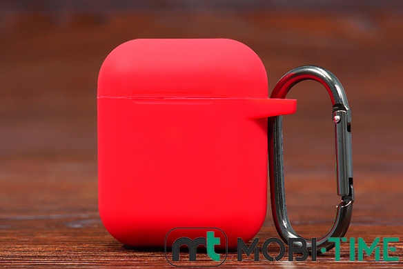 Футляр for AirPods 1/2 Carrying з карабіном (rose red)