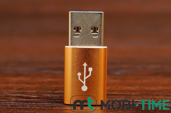 Перехідник GP-90 USB male to Type-C female (золотий)