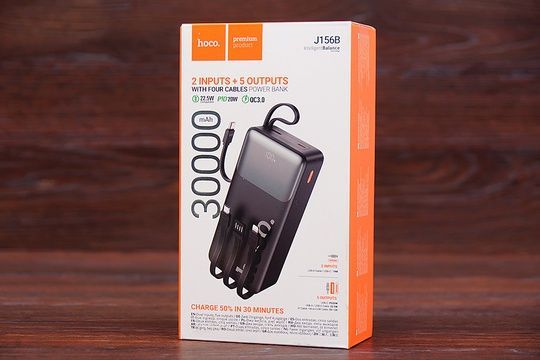 Power Bank HOCO J156B 30000 mAh QC3.0+PD 22.5W чор