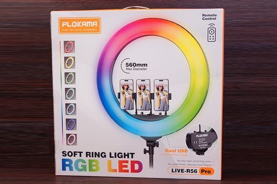 Кільцева лампа Plokama 56см RGB R56Pro з тримачем 3шт