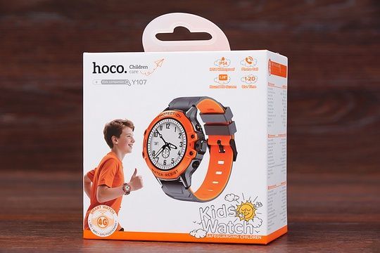 Годинник Hoco Y107 4G (сіро-оранжевий)