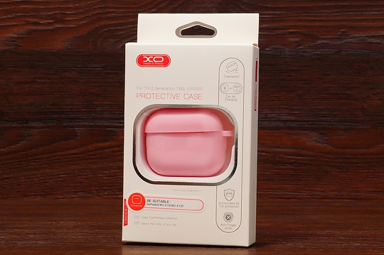 Футляр for Air Pods 3 XO з карабіном pink