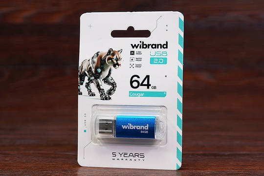 Флешка 64GB Wibrand Cougar