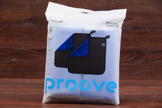 Мікрофібра Proove Carshine 30х30см 2шт. (чорно-синя)