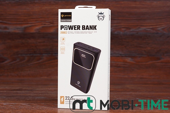 Power Bank Lenyes PX288D 20000 mAh QC3.0+PD 22.5W (чорний)