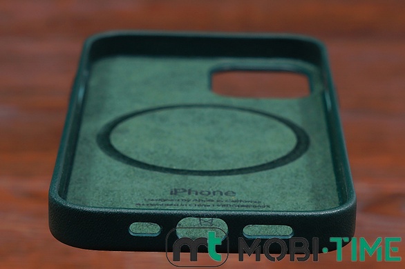Leather Case MagSafe Iph 12ProMax Dark green