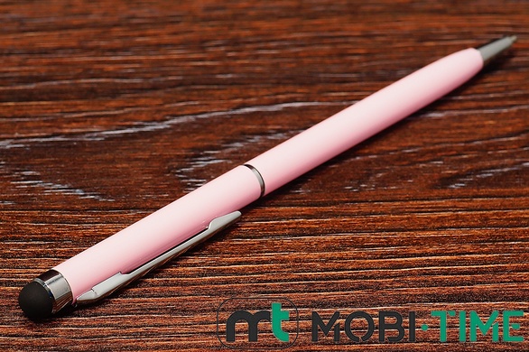 Стилус металевий з ручкою (рожевий)