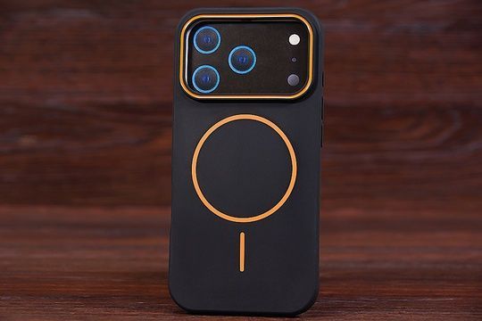 Силікон Slim MagSafe iPh 17Pro black/orange