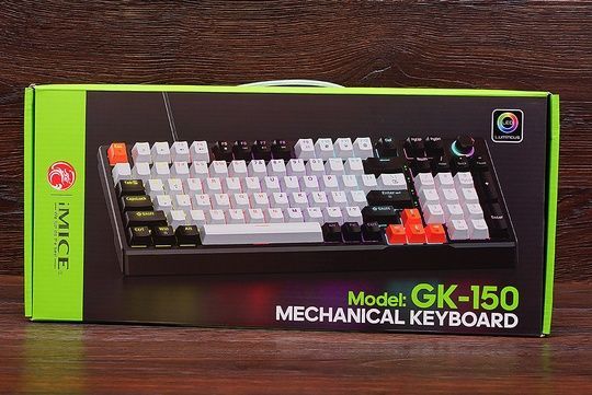Клавіатура дротова iMice GK-150 Rainbow механічна (сіро-біла)