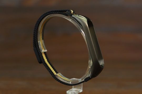 Ремінець MI Band 3/4 (метал)чорний з золотим