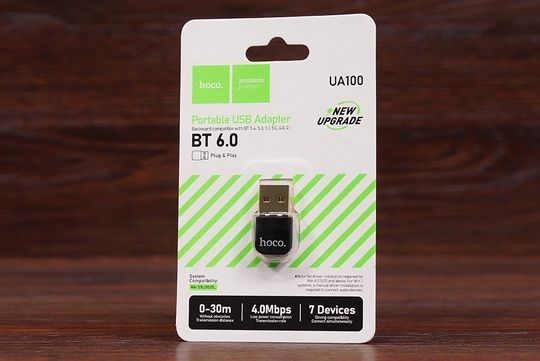 Bluetooth адаптер Hoco UA100 BT6.0 (чорний)