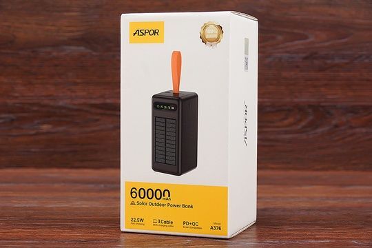 Power Bank Aspor A376 60000 mAh 22.5W (чорний)
