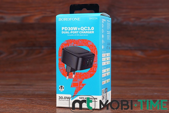 МЗП блок Borofone BAS23A 2USB-A +USB-C 30W (чорний)