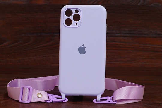 Силікон Crossbody IPhone 12Pro з шнурком Elegant purple