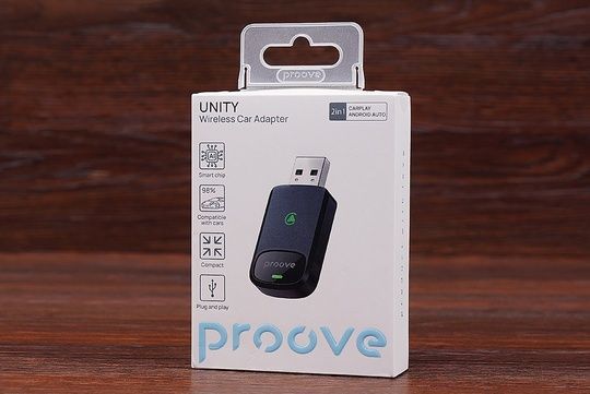 Автомобільний бездротовий адаптер CarPlay Proove Unity 2in1 (графітовий)