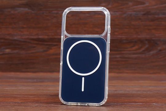 Silicone Case Phantom clear MagSafe Iph 17Pro Dark blue