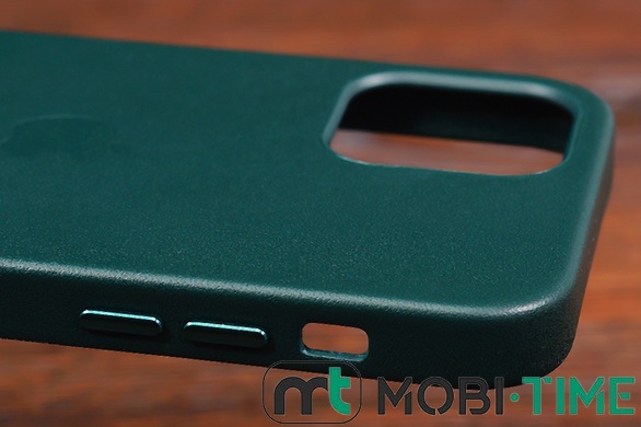 Leather Case MagSafe Iph 14 Dark green