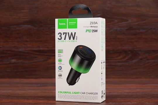 АЗП Hoco Z69A USB-A+ 2USB-C 37W (чорний)