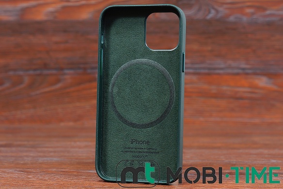 Leather Case MagSafe Iph 14+ Dark green