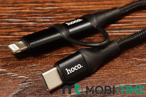 USB Кабель 2in1 HOCO X50 Type-C to Type-C/lightning 60W (1m)