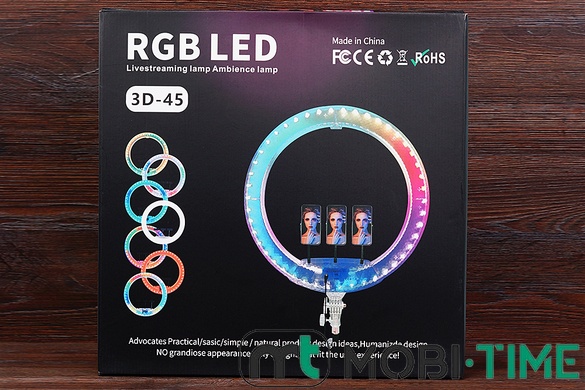 Кільцева лампа 45см RGB 3D (з тримачем 3шт)