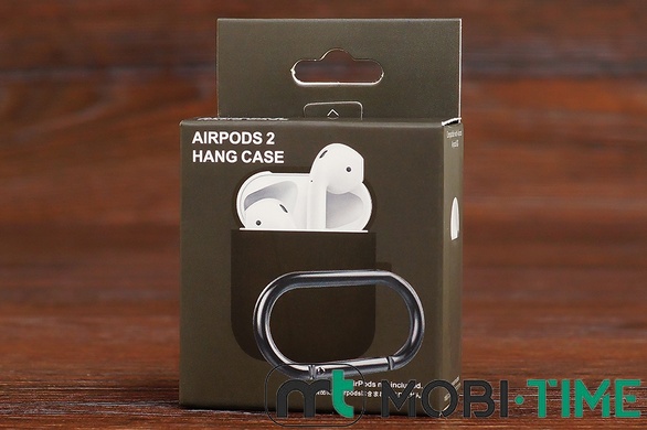 Футляр for AirPods 1/2 Carrying з карабіном (black)