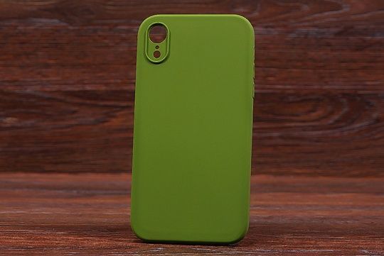 Silicone Case Close Camera (no logo) Iph XR Army green (45)