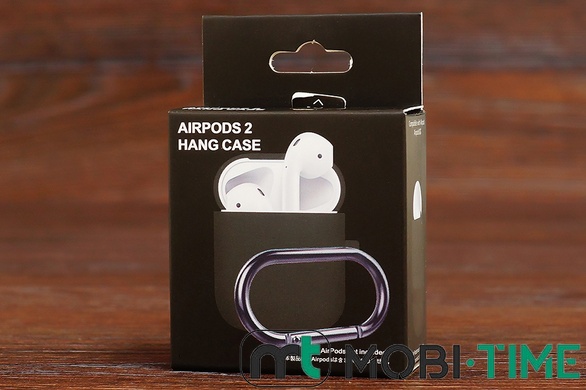 Футляр for AirPods 1/2 Carrying з карабіном (dark gray)