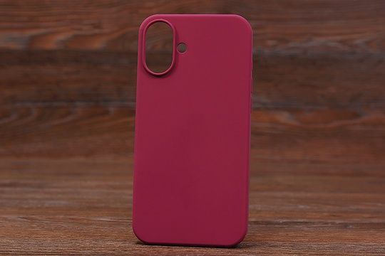 Silicone Case (no logo) Iph 16 Maroon (42)