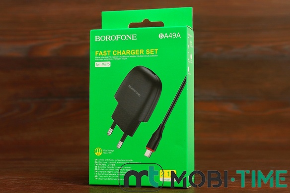 МЗП Borofone BA49A micro (1USB/2.1A) (чорний)