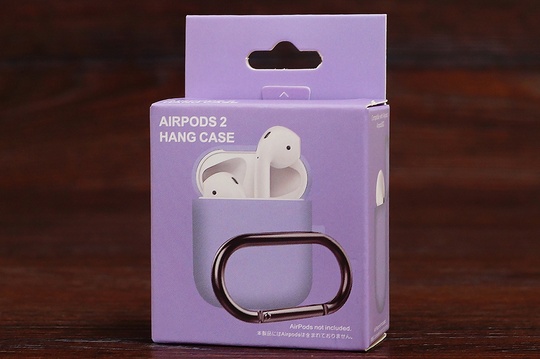 Футляр for AirPods 1/2 Carrying з карабіном (light purple)
