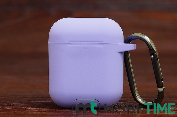 Футляр for AirPods 1/2 Carrying з карабіном (light purple)