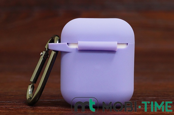 Футляр for AirPods 1/2 Carrying з карабіном (light purple)