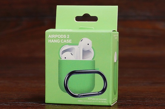 Футляр for AirPods 1/2 Carrying з карабіном (green)