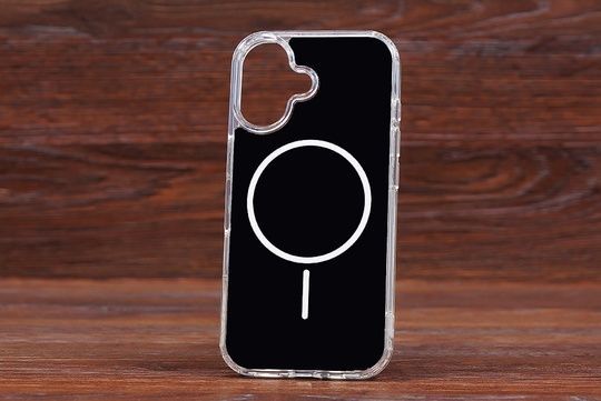 Silicone Case Phantom clear MagSafe Iph 16 Black