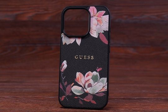 Накладка Guess Flowers Iph 15 Black