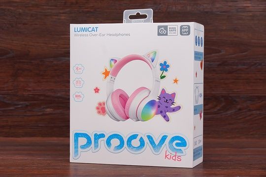 Навушники бездротові Proove Kids LumiCat (біло-рожеві)