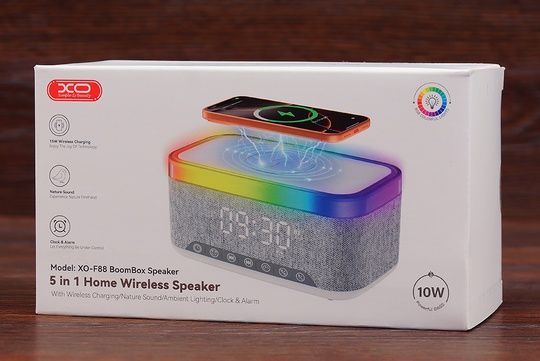 Колонка XO F88 5in1 з бездротовою зарядкою RGB (сіра)