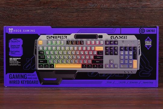 Клавіатура дротова Hoco GM702 Rainbow (чорна)