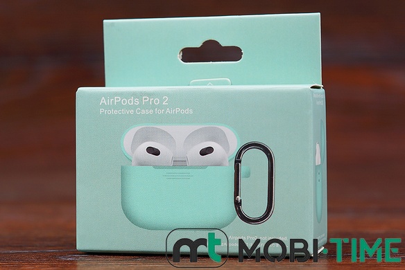 Футляр for AirPods Pro2 Carrying з карабіном (sea blue)