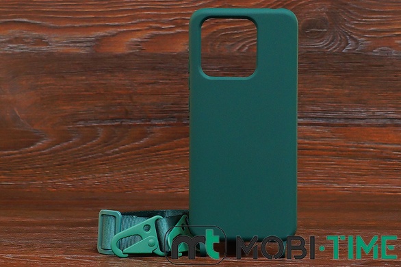 Силікон Crossbody Xiaom 10C з шнурком Pine green