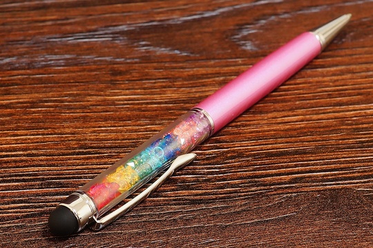 Стилус металевий з ручкою (з кристалами) (кольоровий)