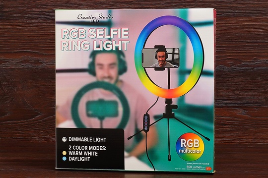 Кільцева лампа 26см RGB (з триногою)