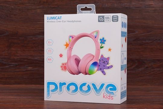 Навушники бездротові Proove Kids LumiCat (рожеві)