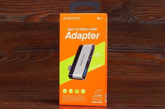 Type-C HUB Borofone DH2 USB3.0/HDMI (срібний)