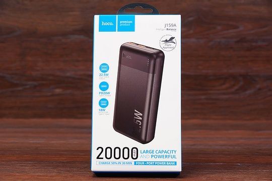 Power Bank HOCO J156A 20000 mAh QC3.0+PD 22.5W (чорний)