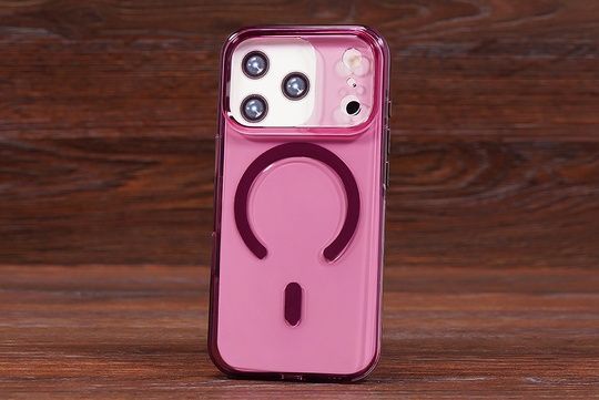 Накладка Bigc Acrylic Metal MagSafe Iph 18ProMax Dark cherry